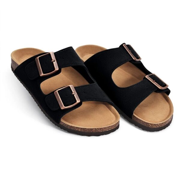 KIDMI New Women's Cork Footbed Sandal Women's Flat Sandals With Adjustable Straps Summer Comfort Slides Vacation and Daily Wear - Image 3